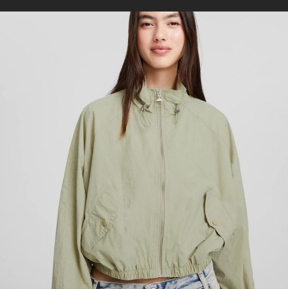 Bershka green light cropped jacket - Picture 1 of 6